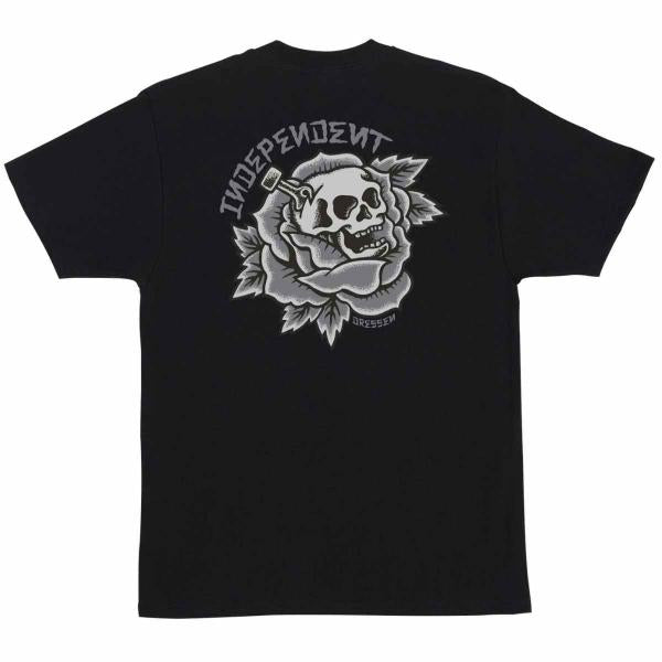 INDEPENDENT DRESSEN SKULL ROSE BLACK T-SHIRT