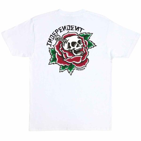 INDEPENDENT DRESSEN SKULL ROSE WHITE T-SHIRT