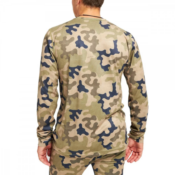 BURTON MIDWEIGHT CREW MARTINI OLIVE TERRA CAMO MAGLIA TERMICA