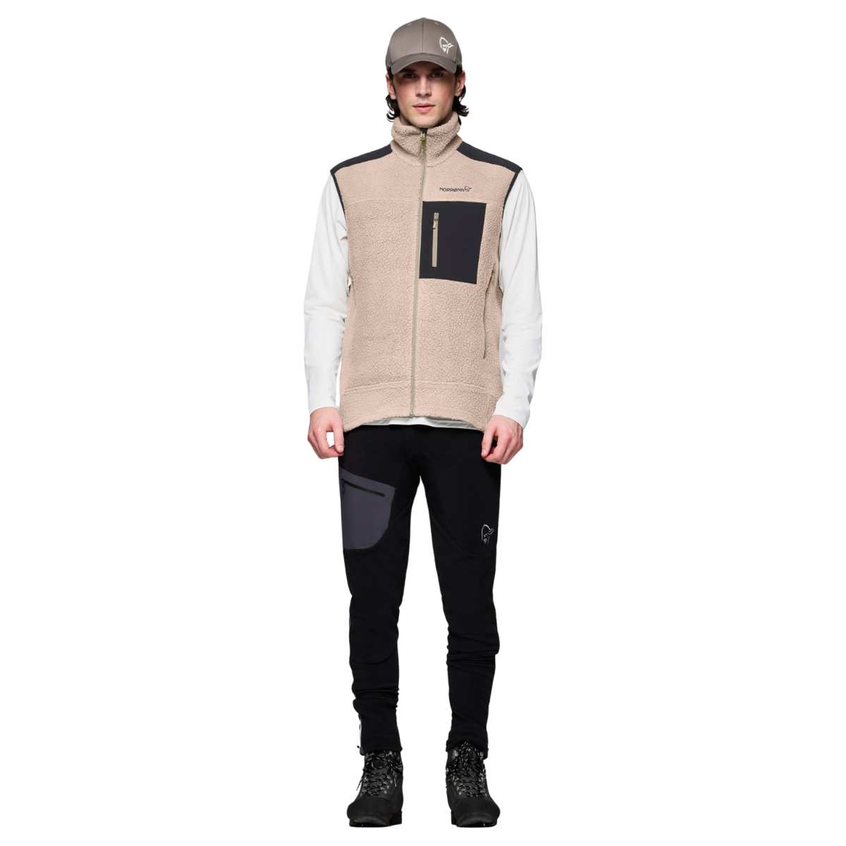 NORRONA TROLLVEGGEN WARM3 VEST WINTER TWIG SMANICATO IN PILE