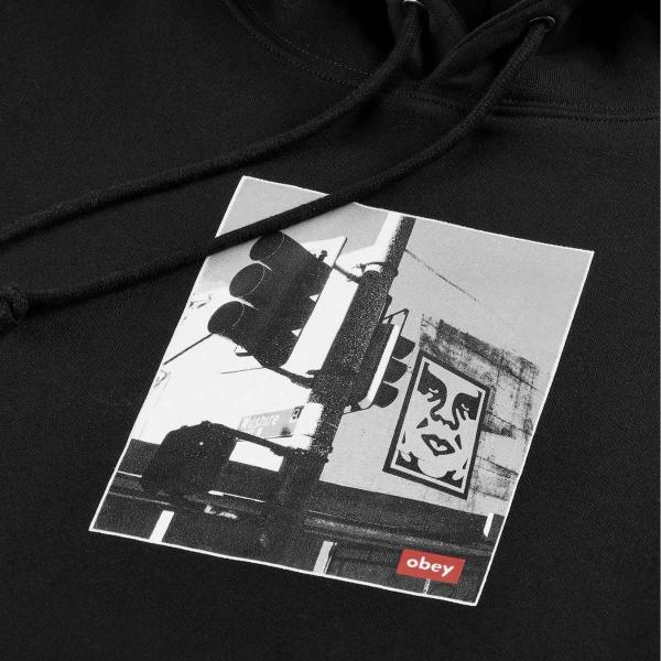 OBEY LOA ANGELES PHOTO HOODIE BLACK FELPA