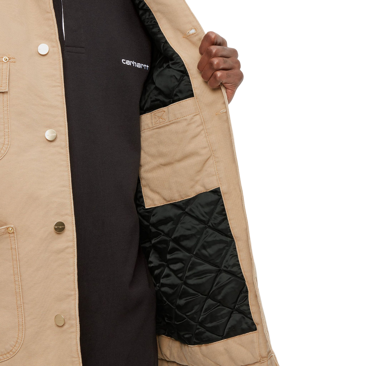 CARHARTT WIP OG CHORE COAT DUSTY HAMILTON BROWN/BLACK GIACCA