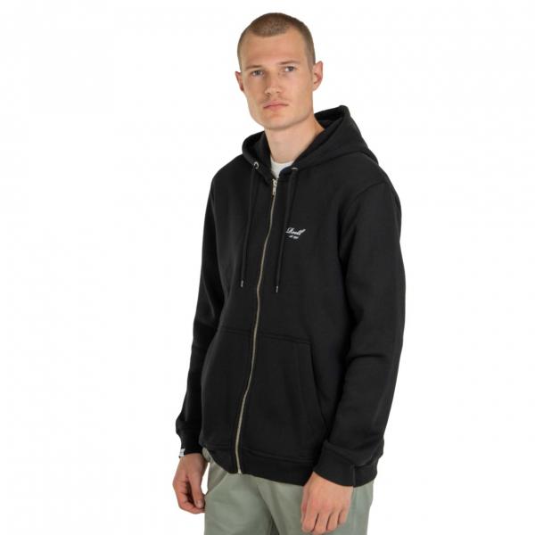 REELL STAPLE LOGO ZIP HOODIE DEEP BLACK FELPA
