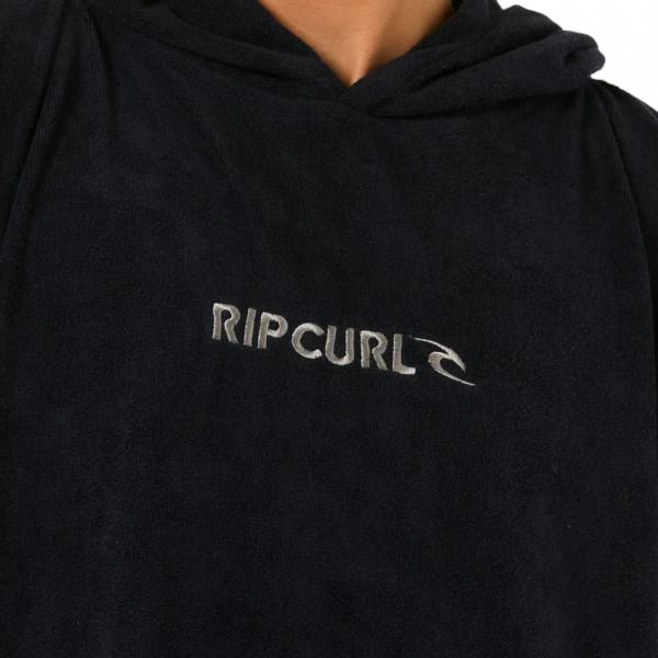 RIP CURL BRAND HOODED TOWEL BLACK/GREY PONCHO