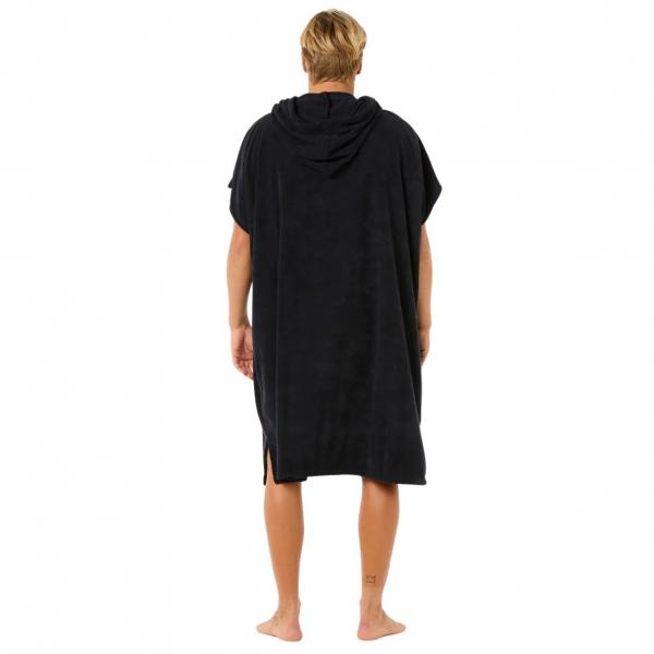 RIP CURL BRAND HOODED TOWEL BLACK/GREY PONCHO