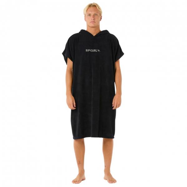 RIP CURL BRAND HOODED TOWEL BLACK/GREY PONCHO