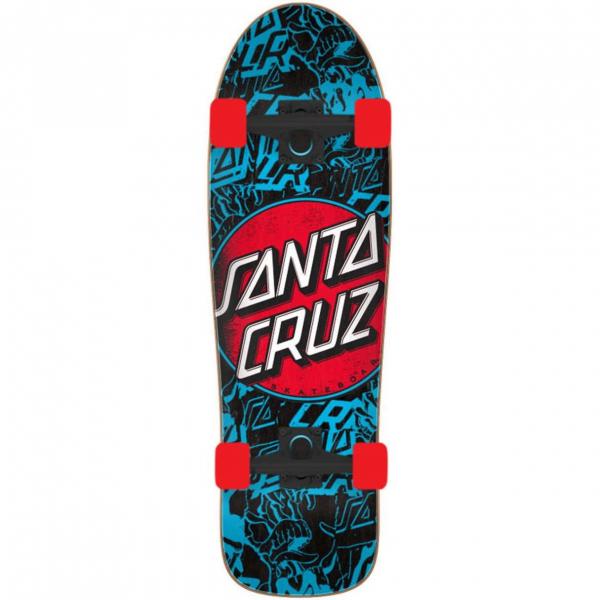 SANTA CRUZ CRUZER SHAPED IRIDESCENT HAND 9.7IN X 31.7IN SKATEBOARD