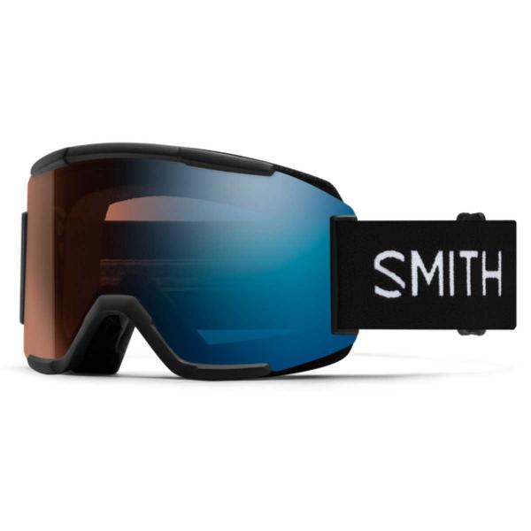 SMITH SQUAD S BLACK CHROMAPOP PRO PHOTOCHROMIC BLUE MIRROR LENS MASCHERA SNOWBOARD