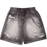 WASTED PARIS DESTROY TROMPE L'OEIL SWIMSUIT FADED BLACK