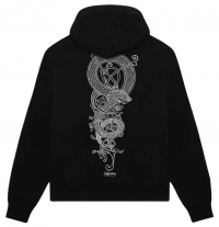 DOLLY NOIRE DRAGON KNOT HOODIE BLACK FELPA