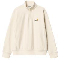 CARHARTT WIP HALF ZIP AMERICAN SCRIPT SWEATSHIRT MOONBEAM