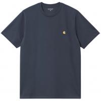 CARHARTT WIP S/S CHASE DUSKY BLUE/GOLD T-SHIRT