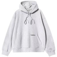 CARHARTT WIP HOODED LABEL SCRIPT SWEAT ASH HEATHER 