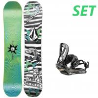 NITRO RIPPER 132 x VOLCOM + MICRO CHARGER TAVOLA E ATTACCHI SNOWBOARD BAMBINO