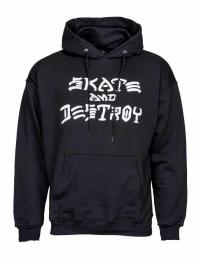 THRASHER SKATE AND DESTROY HOODIE BLACK FELPA CAPPUCCIO