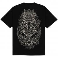 DOLLY NOIRE GANESHA OUTLINE BLACK T-SHIRT