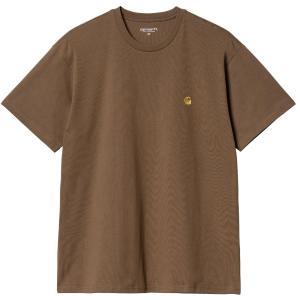 CARHARTT WIP S/S CHASE CHOCOLATE/GOLD T-SHIRT