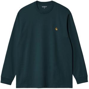 CARHARTT WIP L/S CHASE DUCK BLUE/GOLD T-SHIRT