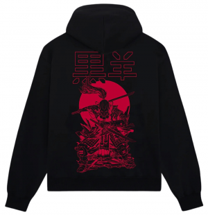 DOLLY NOIRE MIYAMOTO MUSASHI OUTLINE HOODIE BLACK FELPA