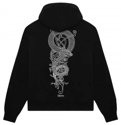 DOLLY NOIRE DRAGON KNOT HOODIE BLACK FELPA