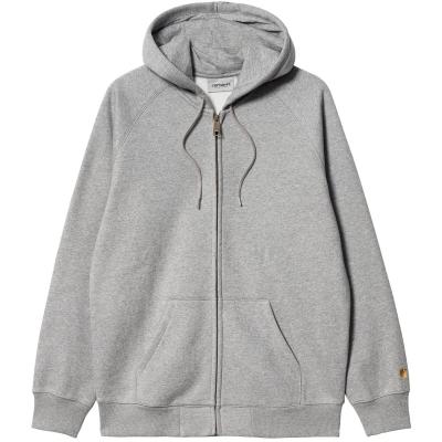 CARHARTT WIP HOODED CHASE JACKET GREY HEATHER/GOLD