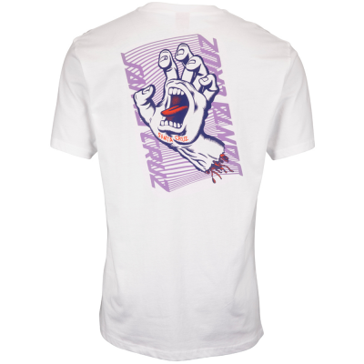 SANTA CRUZ SPLIT STRIP HAND WHITE T-SHIRT