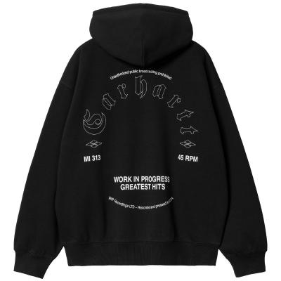 CARHARTT WIP HOODED GREATER HITS SWEAT BLACK/WHITE 