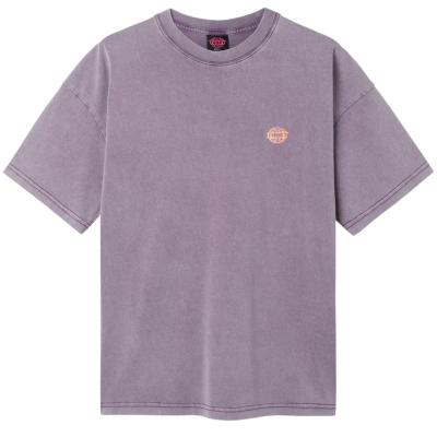 FUNKY LOGO EMBROIDERY TEE WASHED LILIAC