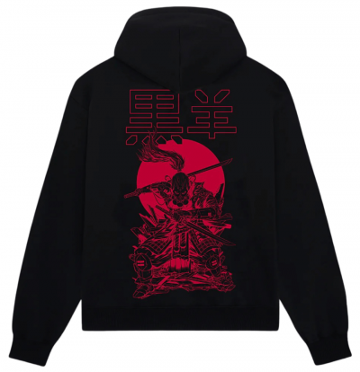 DOLLY NOIRE MIYAMOTO MUSASHI OUTLINE HOODIE BLACK FELPA