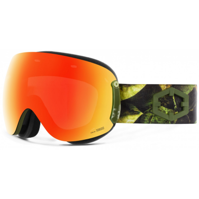 OUT OF OPEN XL EVERGREEN (Red mci + Persimmon) MASCHERA SNOWBOARD