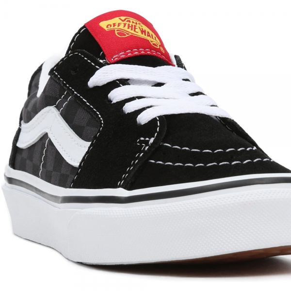 VANS Sk8-LOW CHECKERBOARD BLACK/TONAL SCARPE BAMBINO