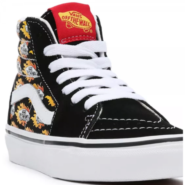 VANS SK8-Hi FLAME LOGO REPEAT BLACK/FLAMING SCARPE BAMBINO