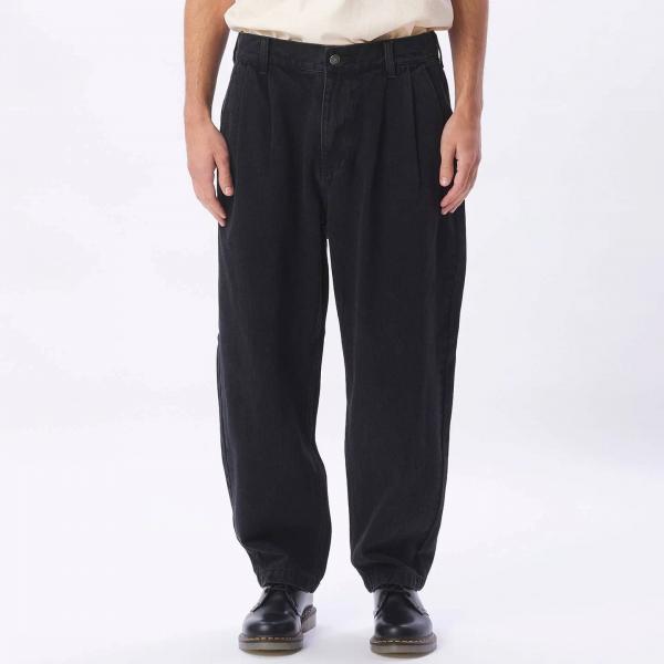 OBEY FUBAR PLEATED PANT BULL DENIM FADED BLACK