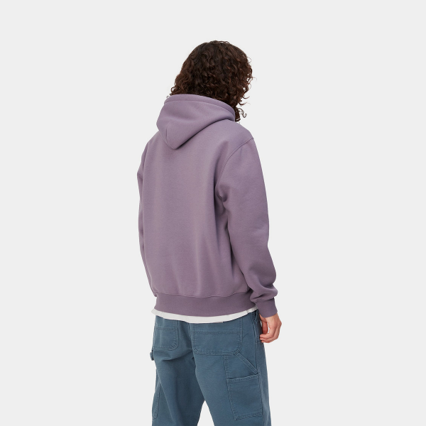 CARHARTT WIP HOODED SWEAT GLASSY PURPLE/DISCOVERY GREEN