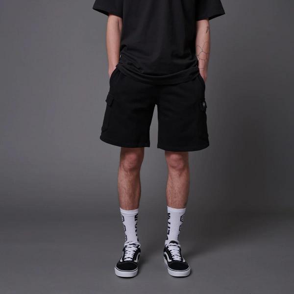 DOLLY NOIRE CARGO BLACK SHORTS