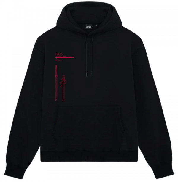 DOLLY NOIRE MIYAMOTO MUSASHI OUTLINE HOODIE BLACK FELPA