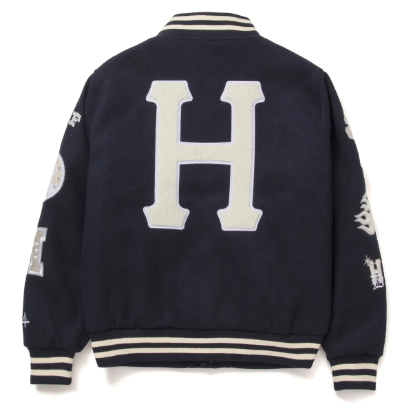 HUF CLASSIC H VARSITY JACKET NAVY (20 YEAR)