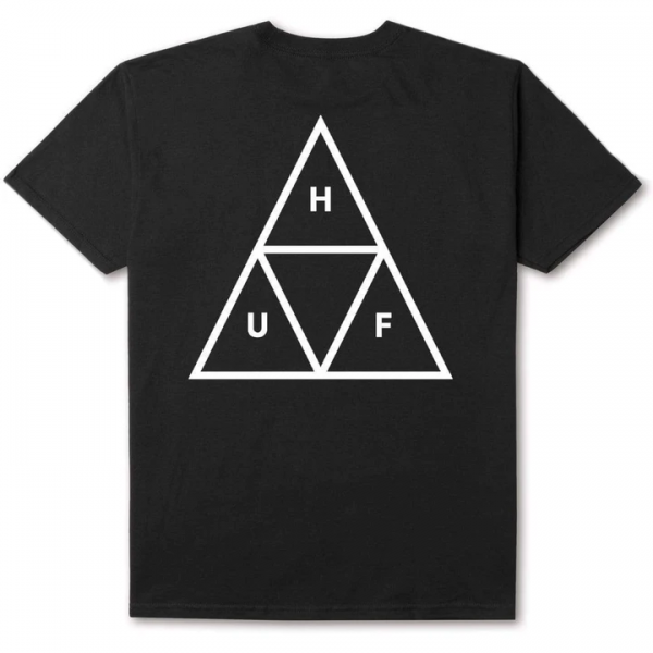 HUF ESSENTIALS BLACK T-SHIRT