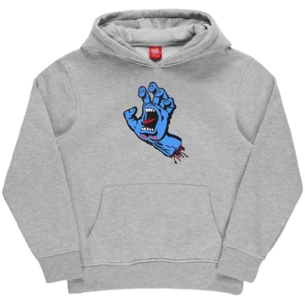 SANTA CRUZ SCREAMING HAND HEATHER GREY  FELPA BAMBINO