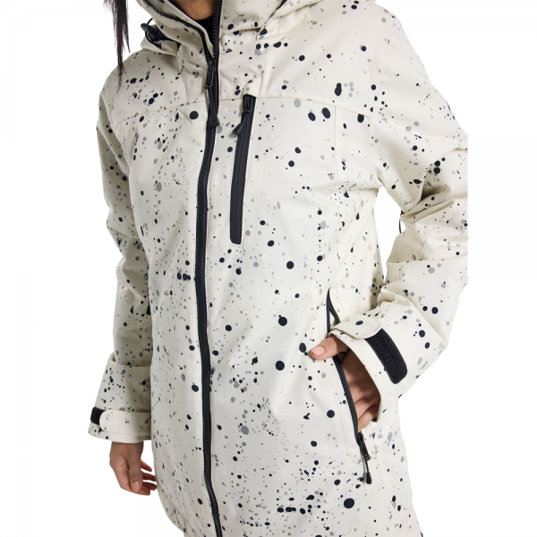 BURTON LELAH STOUT WHITE SPATTER GIACCA SNOWBOARD DONNA