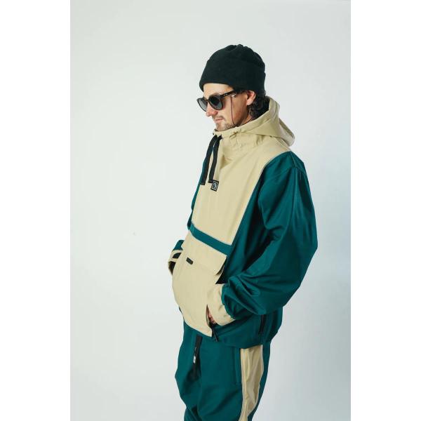 BRETHREN PULLOVER BASELINE COMBAT KHAKI/BEIGE GREEN GIACCA SNOWBOARD