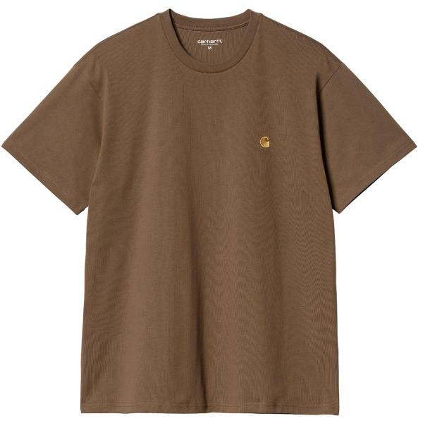 CARHARTT WIP S/S CHASE CHOCOLATE/GOLD T-SHIRT