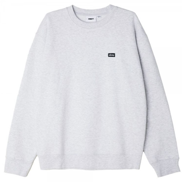 OBEY MINI BOX LOGO CREW SPECIALTY ASH FELPA