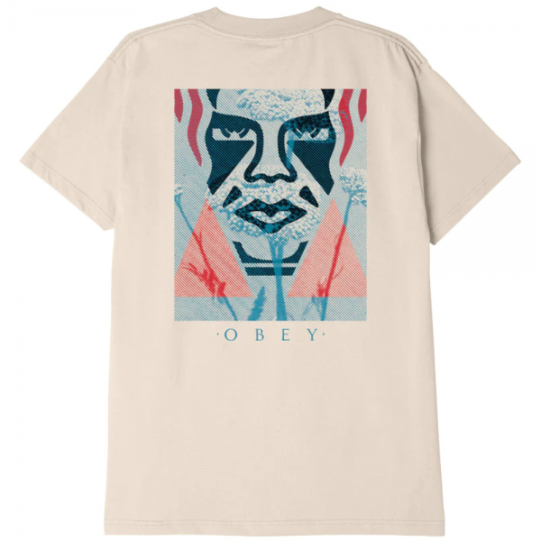 OBEY DECO ICON FACE CLASSIC CREAM T-SHIRT