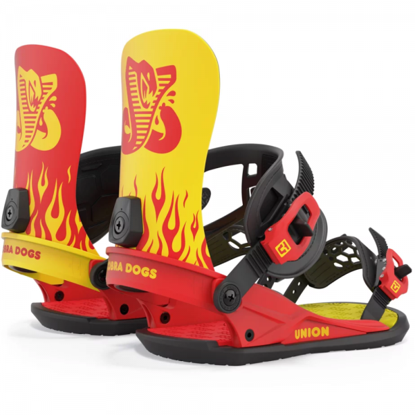 UNION CUSTOM HOUSE COBRA DOGS YELLOW RED ATTACCHI SNOWBOARD