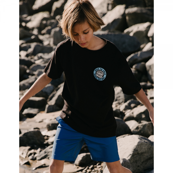 VOLCOM ESTD 1991 BLACK T-SHIRT BAMBINO