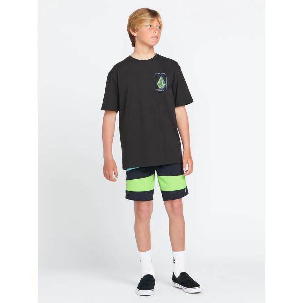 VOLCOM STONE BREAKAGE BLACK T-SHIRT BAMBINO