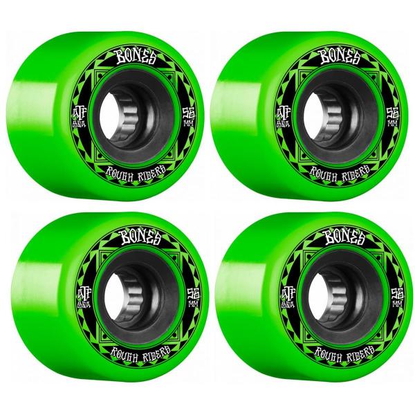 BONES ROUGH RIDERS 56mm ATF 80A GREEN RUOTE SKATEBOARD