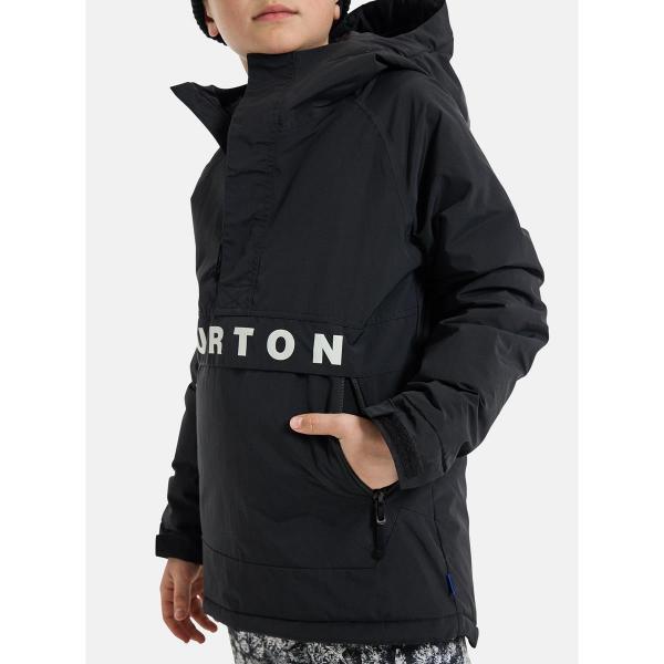 BURTON FROSTNER ANORAK JACKET TRUE BLACK BAMBINO