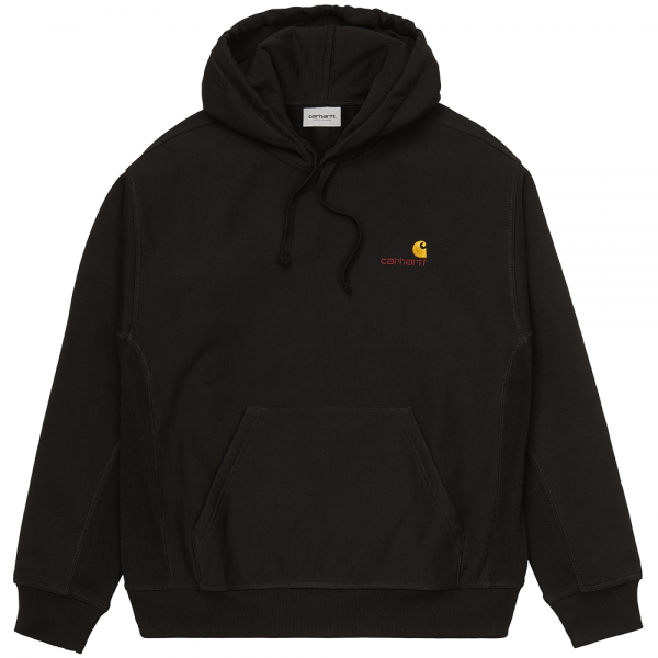 CARHARTT WIP HOODED AMERICAN SCRIPT SWEAT BLACK